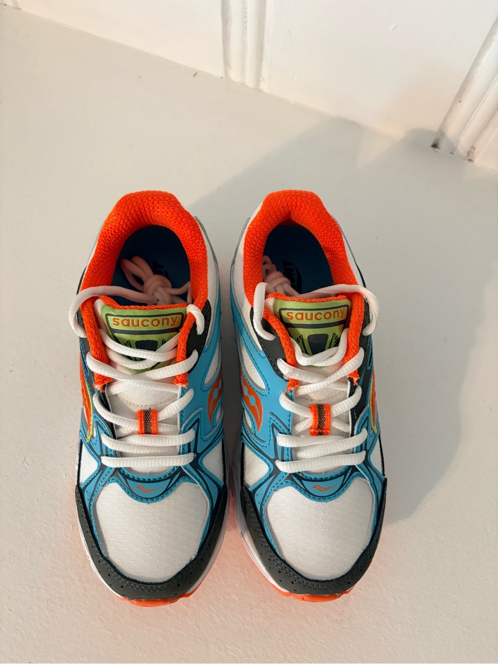 Saucony Kids Blue, Orange & White Athletic Sneakers
